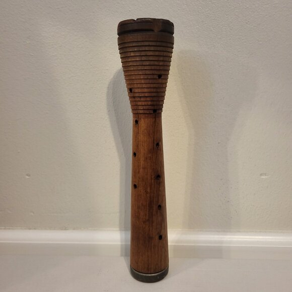 2 - Antique Wood Metal Textile Industrial Beehive Candle Spool Bobbin Spindles - Picture 11 of 14